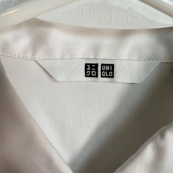 Uniqlo Womens Size XS White Long Sleeve Button-Up Shirt Cotton Blend - Picture 10 of 10
